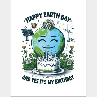 Happy Earth Day It's My Birthday Born On Earth Day 2024 Cute Posters and Art